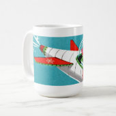 Rétro tasse de Noël de Père Noël de vaisseau (Devant gauche)