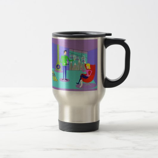 Rétro tasse de voyage de vacances de ski (Droit)