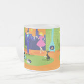 Rétro tasse romantique en verre givré de couples (Devant gauche)