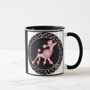 Rétro tasse rose de caniche