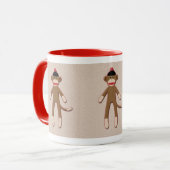 Rétro tasse vintage de singe de chaussette-style (Devant gauche)