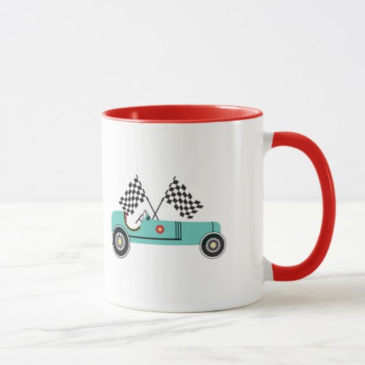 Rétro tasse vintage d'enfant de voiture de course (Droite)