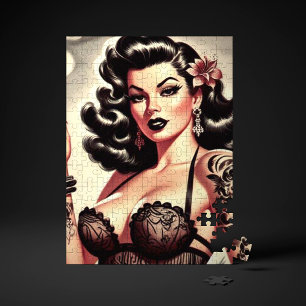 Retro Tatto Gothic Meisje Legpuzzel