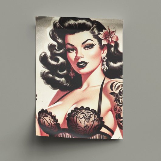Retro Tatto Gothic Meisje Tissuepapier