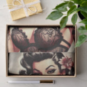 Retro Tatto Gothic Meisje Tissuepapier (Geschenk)