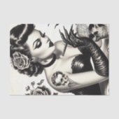 Retro Tattoed Gothic Pin-up Tissuepapier (Voorkant)