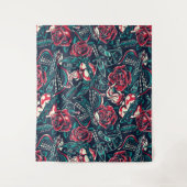 Retro-Tattoo geacht Wandkleed (Voorkant)