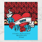 Retro Tattoo, Love Wijn Etiket (Enkel label)