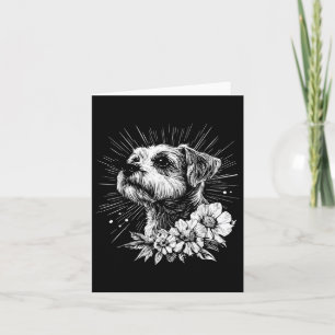 Retro Tattoo stijl Border Terrie Hondenliefhebber Kaart