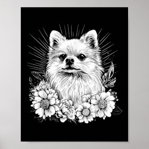 Retro Tattoo stijl Pommerse Hondenliefhebber Poster