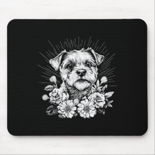 Retro Tattoo Style Border Terrie Hondenliefhebber Muismat