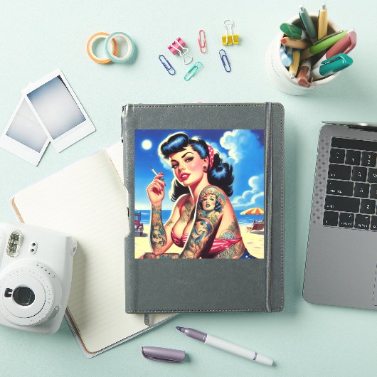 Retro Tattooed Bikini Zomer Pin-up Sticker (iPad Cover)
