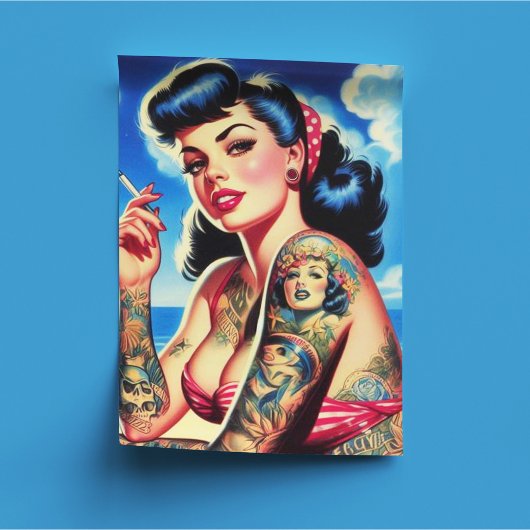 Retro Tattooed Bikini Zomer Pin-up Tissuepapier