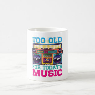 Retro Te oud voor de muziek van vandaag koffiemok 