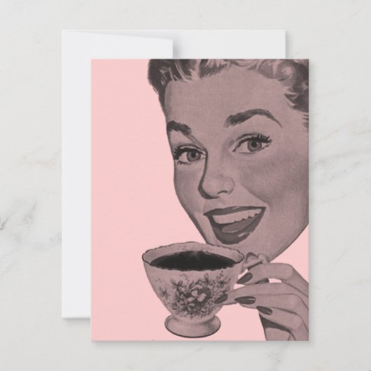 Retro Tea Party Kaart (Voorkant)