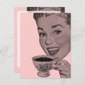 Retro Tea Party Kaart (Voorkant / Achterkant)