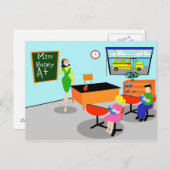 Retro Teacher Briefkaart (Voorkant / Achterkant)