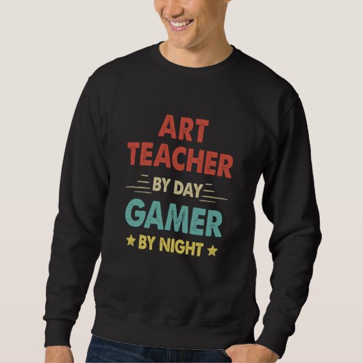 Retro Teacher By Day Gamer By Night Trui (Voorkant)