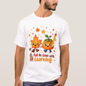 Retro Teacher Herfst PNG, Herfst Verliefd Op Leren T-shirt (Voorkant)