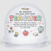 Retro Teacher in Heart Cute Quote Appreciation  Sneeuwbol (Achterkant)