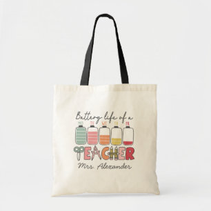 Retro Teacher Life Beter leven van een Teacher Cus Tote Bag