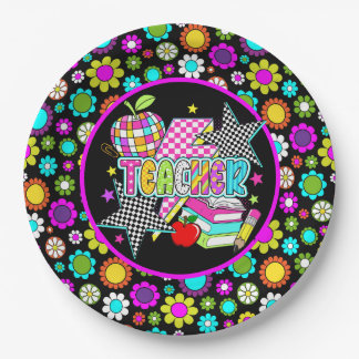 Retro Teacher  Paper Plate Papieren Bordje