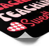 Retro Teacher Valentines Day 2023 Teaching Sweethe Poster (Hoek)