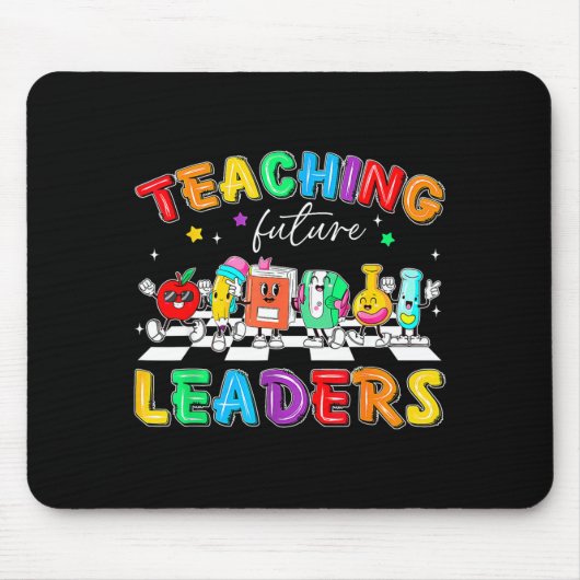 Retro Teaching Future Leaders Groovy Teacher Back  Muismat (Voorkant)