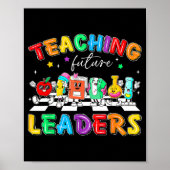 Retro Teaching Future Leaders Groovy Teacher Back  Poster (Voorkant)