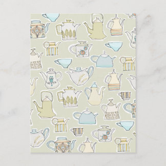 retro teapots 2 briefkaart