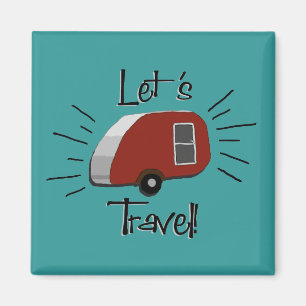 Retro Teardrop Camper Magnet Magneet