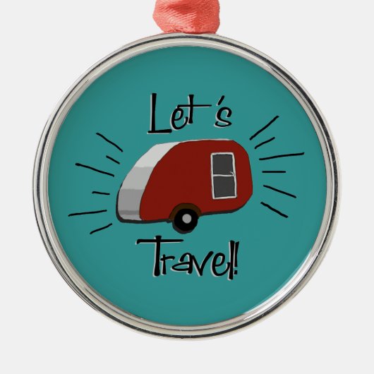 Retro Teardrop Camper Ornament (Voorkant)