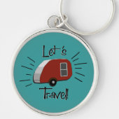 Retro Teardrop Camper Sleutelhanger (Voorkant)