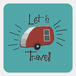 Retro Teardrop Camper Stickers