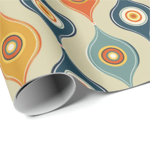 Retro Teardrop Gift Wrap – levendig midden van de  Cadeaupapier