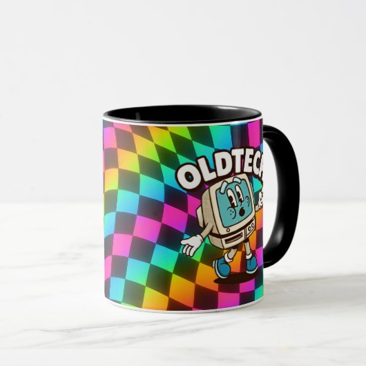 Retro Tech Cartoon Psychedelic Mug (Devant droit)