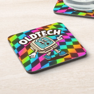 Retro Tech Cartoon Psychedelische Achtbaan Bier Onderzetter