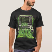 "Retro Tech Flow" -  computer- en codekunst T-shirt (Voorkant)