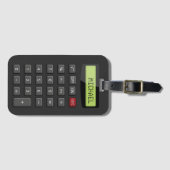 Retro Tech Funny Calculator Aangepaste naam bekijk Bagagelabel (Voorkant (horizontaal))