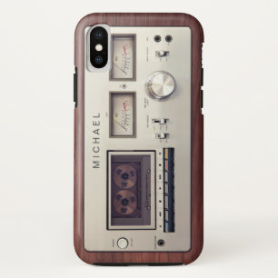 Retro Tech  Stereo Recorder Houten Kast iPhone X Hoesje