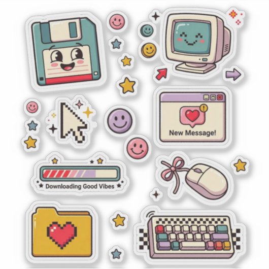 Retro Technology Sticker Sheet (Devant)