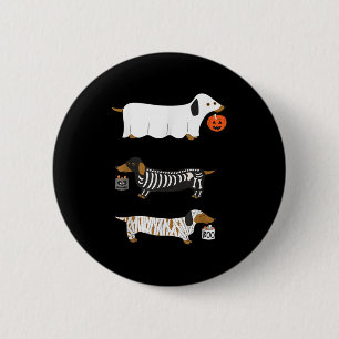 Retro Teckel Halloween Wiener Hond Pompoen Weeni Ronde Button 5,7 Cm
