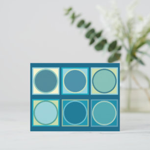 Retro Tegels (blauw) Ansichtkaart Briefkaart
