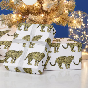 Retro tekening van een luipaard cheeta gevlekte ka cadeaupapier
