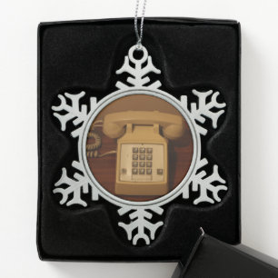  Retro Telefoon Tin Sneeuwvlok Ornament