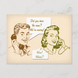 Retro Telefoon Wijziging van Adres Briefkaart