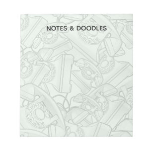 Retro telefoons notities en krabbels notitieblok
