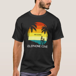 Retro Telephone Cove Beach Surf Palm 70s V T-shirt