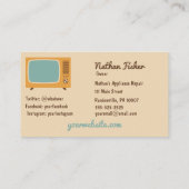 Retro Television Visitekaartje Cream Gold (Achterkant)