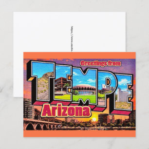 Retro Tempe Arizona ansichtkaart Briefkaart